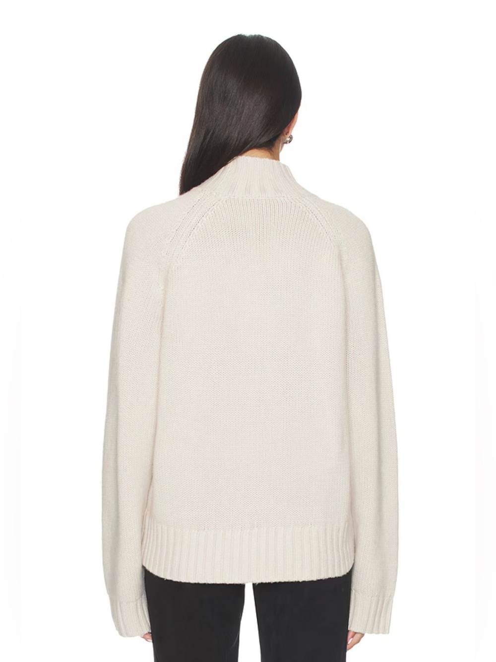 Eaves Revolve Cait Cream Wool Blend Chunky Knit Mock Neck Sweater Size XS - Picture 2 of 6